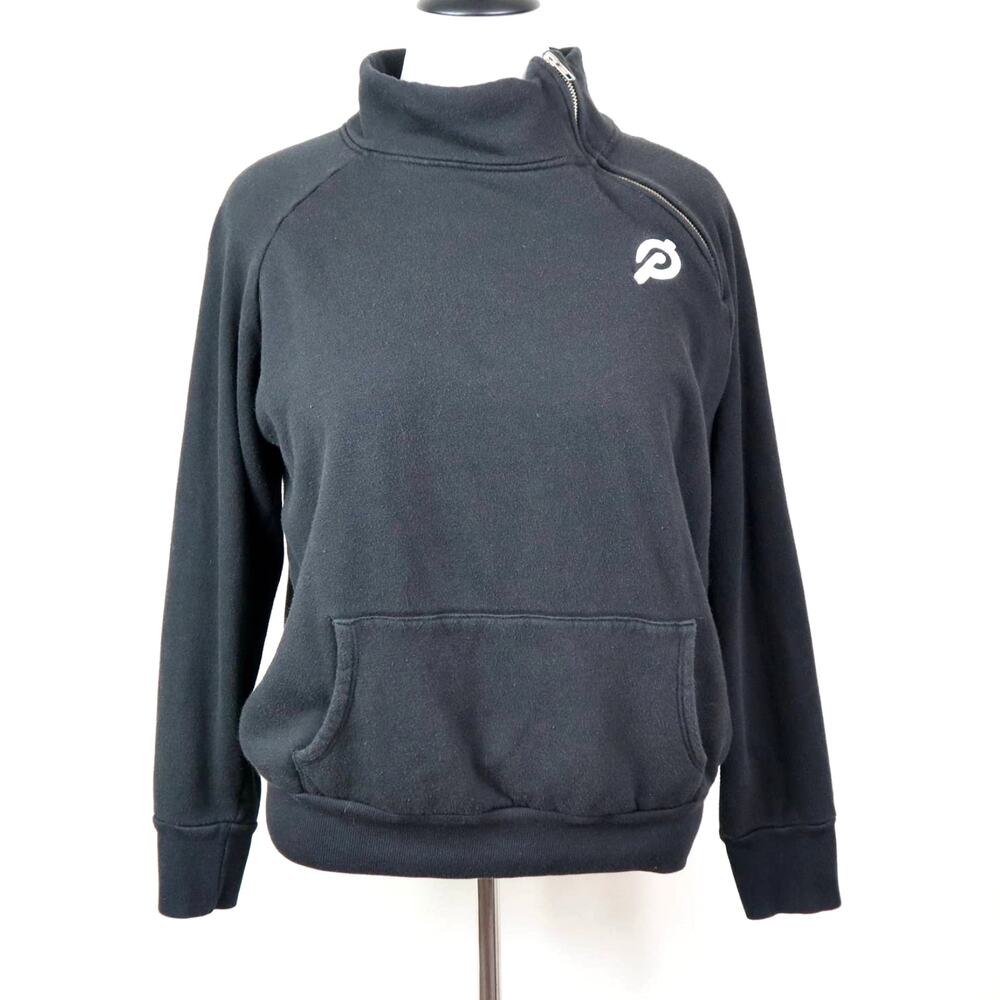 Peloton Size XL Incline Side Zip Pullover Sweatshirt Pockets Black - Picture 3 of 11
